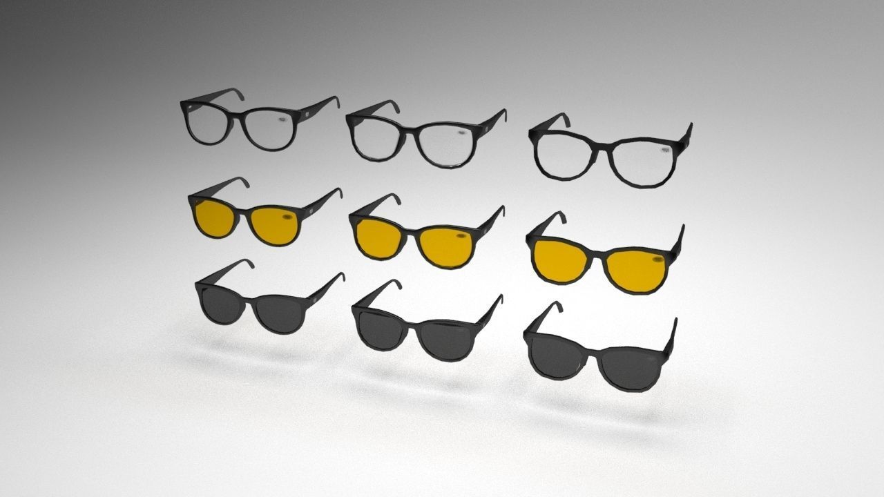 Eye glasses 3D model 7 set 3D model 3D model_3