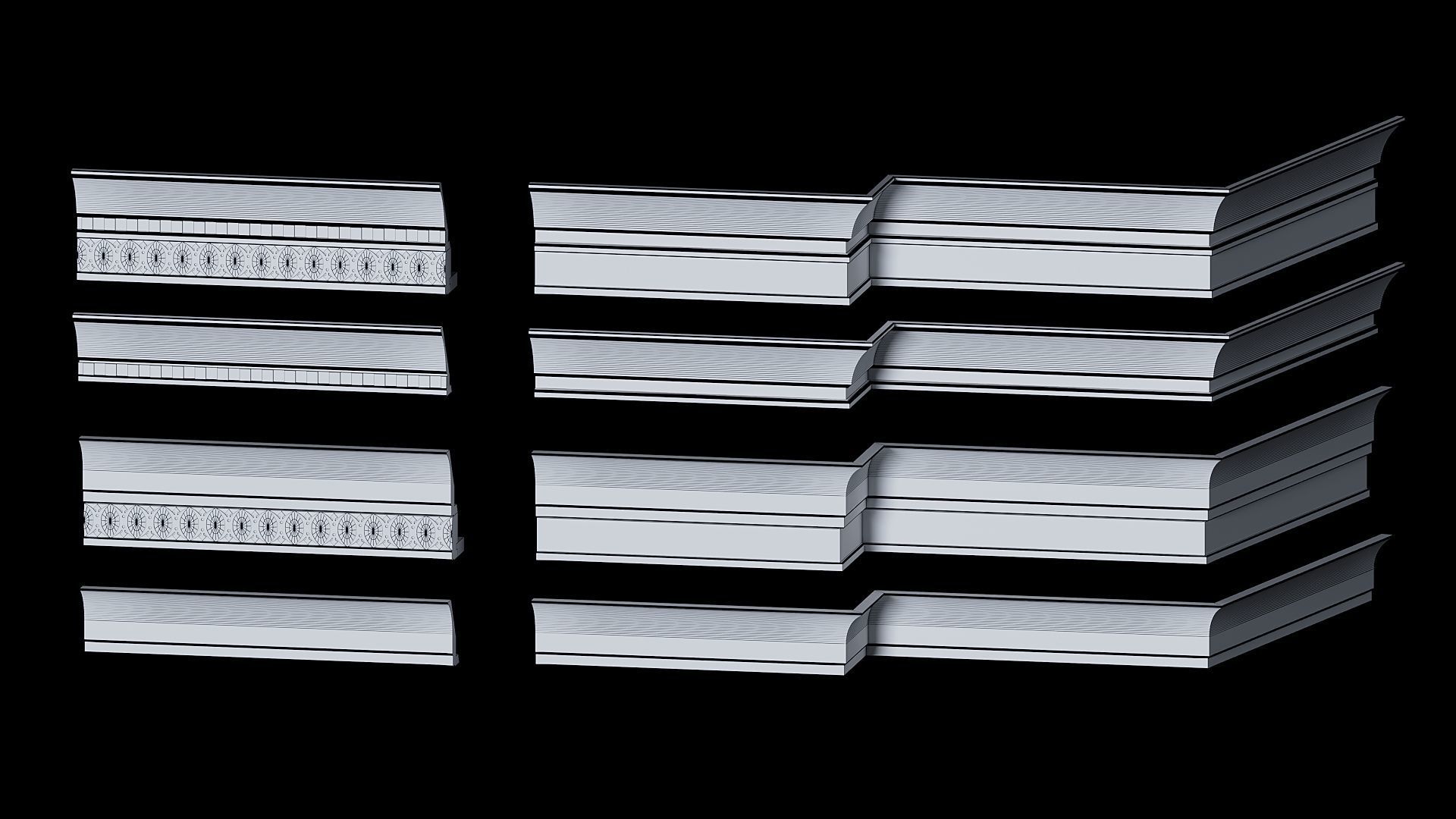 set of cornices 3D model_1