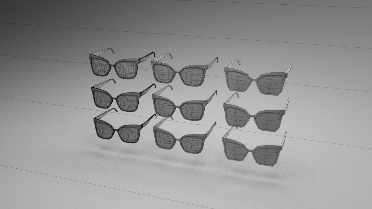 Eye glasses 3D model 8 set 3D model 3D model_2