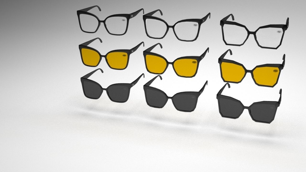 Eye glasses 3D model 8 set 3D model 3D model_14