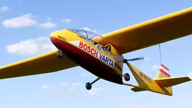 Brditschka MB-E1 Motor Glider Low-poly 3D model