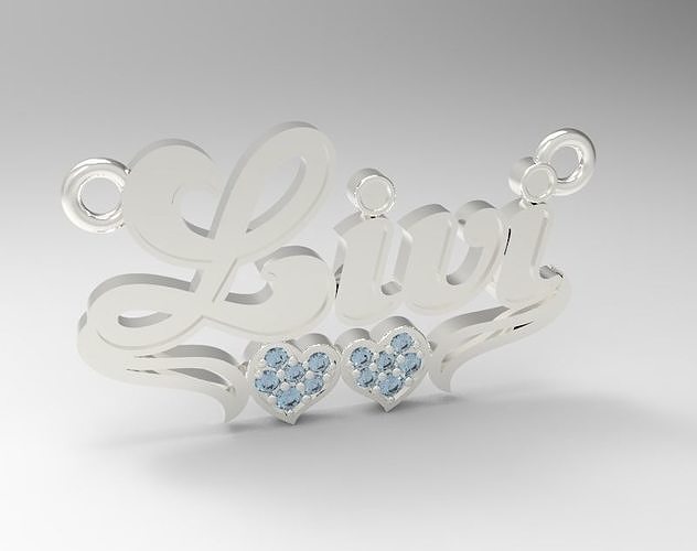 Sterling Silver Custom Name Design Necklace Jewelry 3D print model