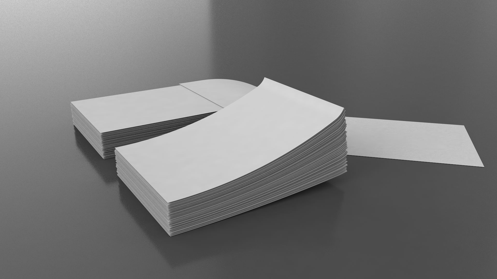 A4 Paper Bundle 3D model_1