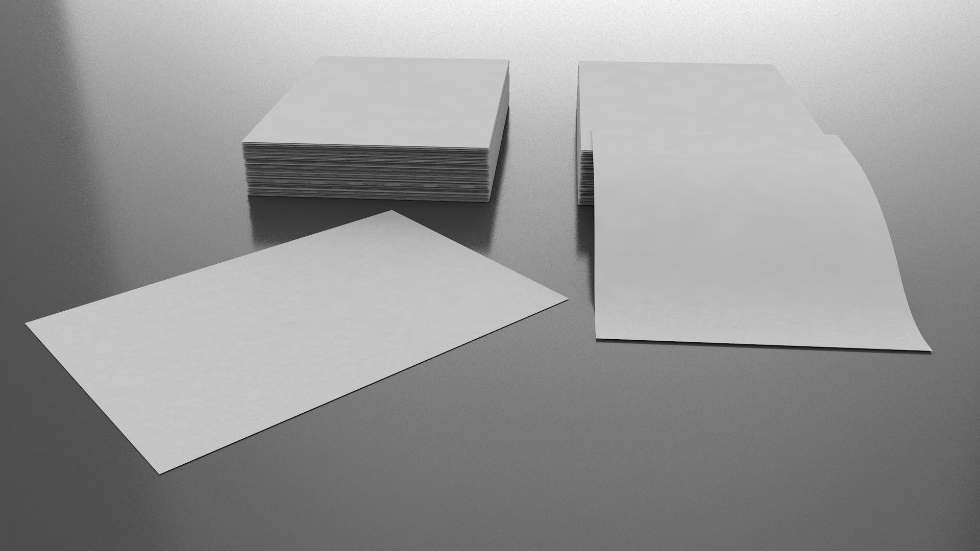 A4 Paper Bundle 3D model_4