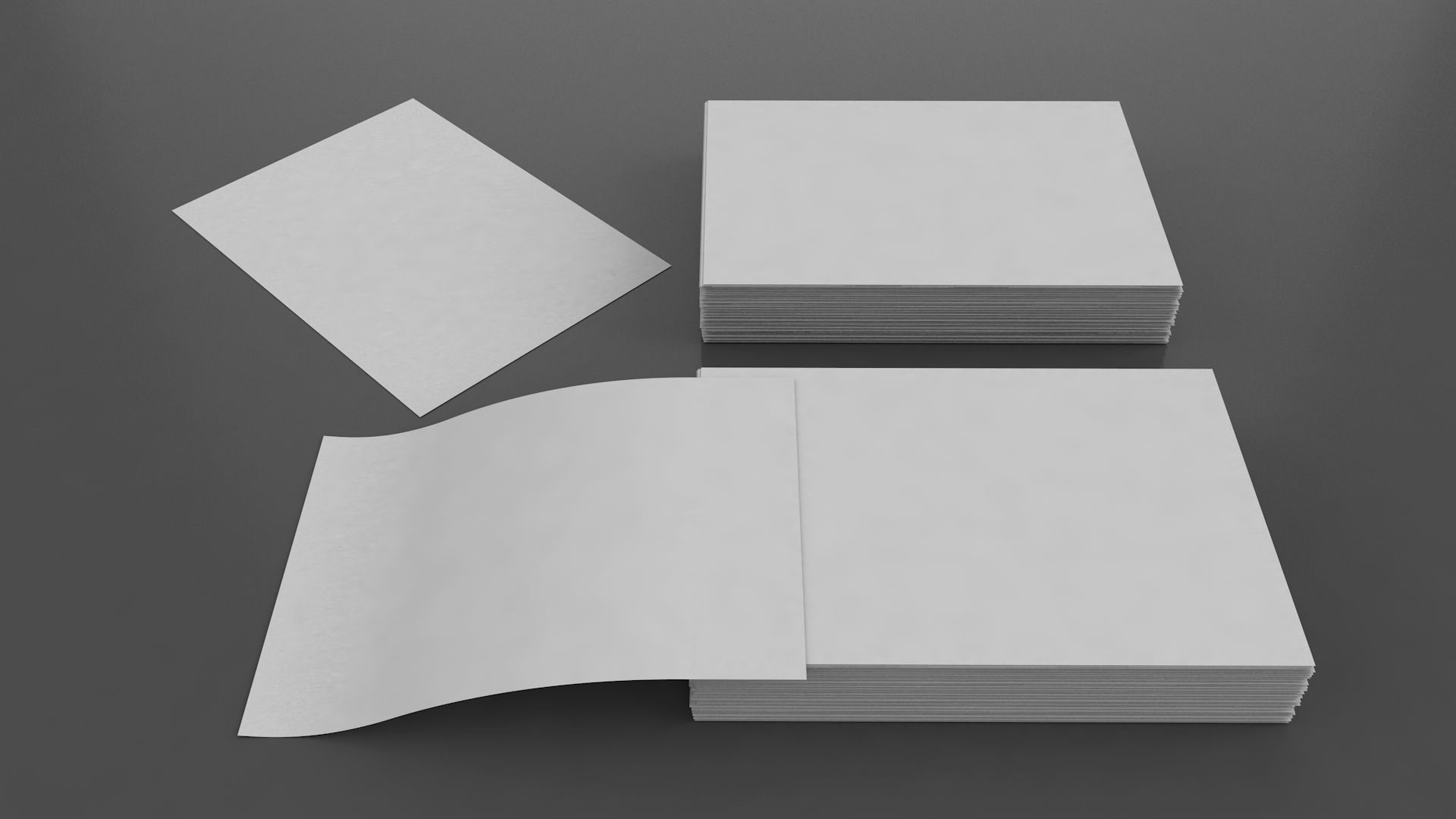 A4 Paper Bundle 3D model_3