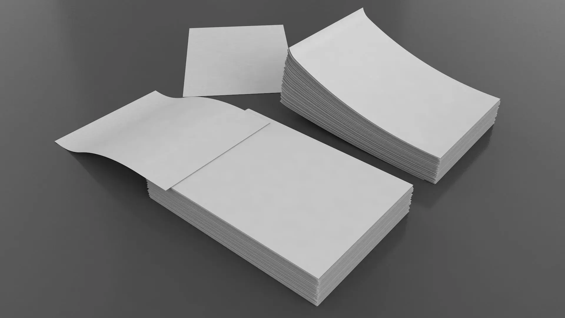 A4 Paper Bundle 3D model_0