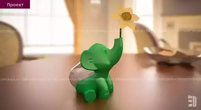 flower stand in the form of an elephant