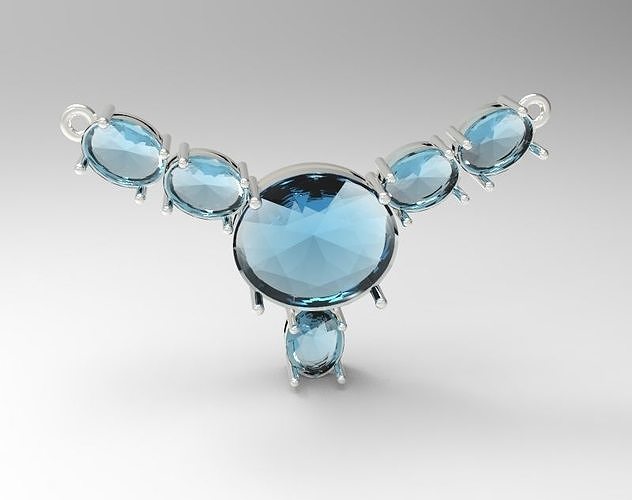 Sterling Silver Oval Design Necklace Jewelry 3D print model