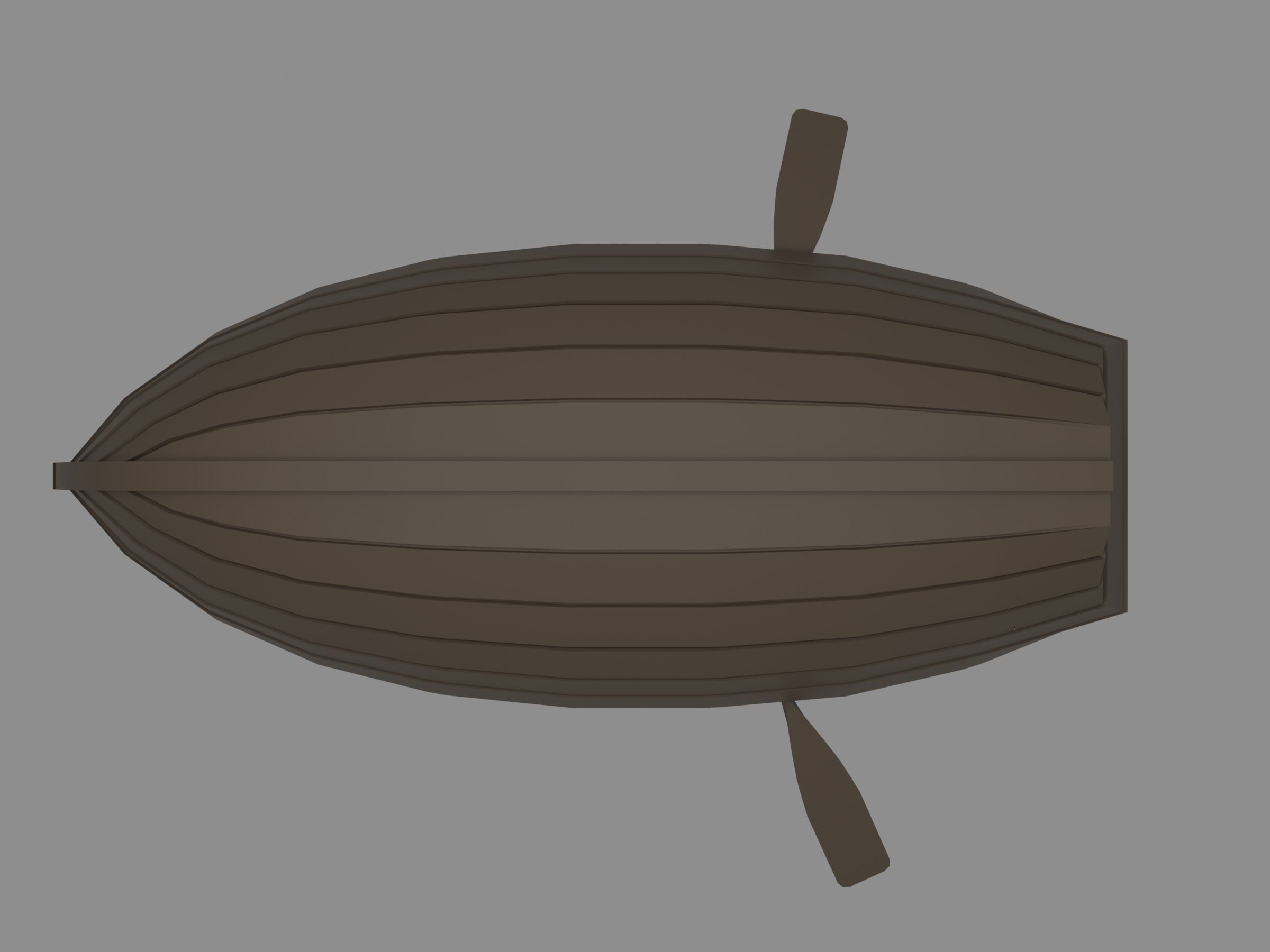 Wooden boat Low-poly 3D model_5