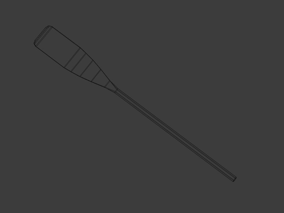 Wooden boat Low-poly 3D model_8