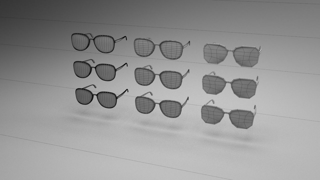 Eye glasses 3D model 14 set 3D model Low-poly 3D model_24