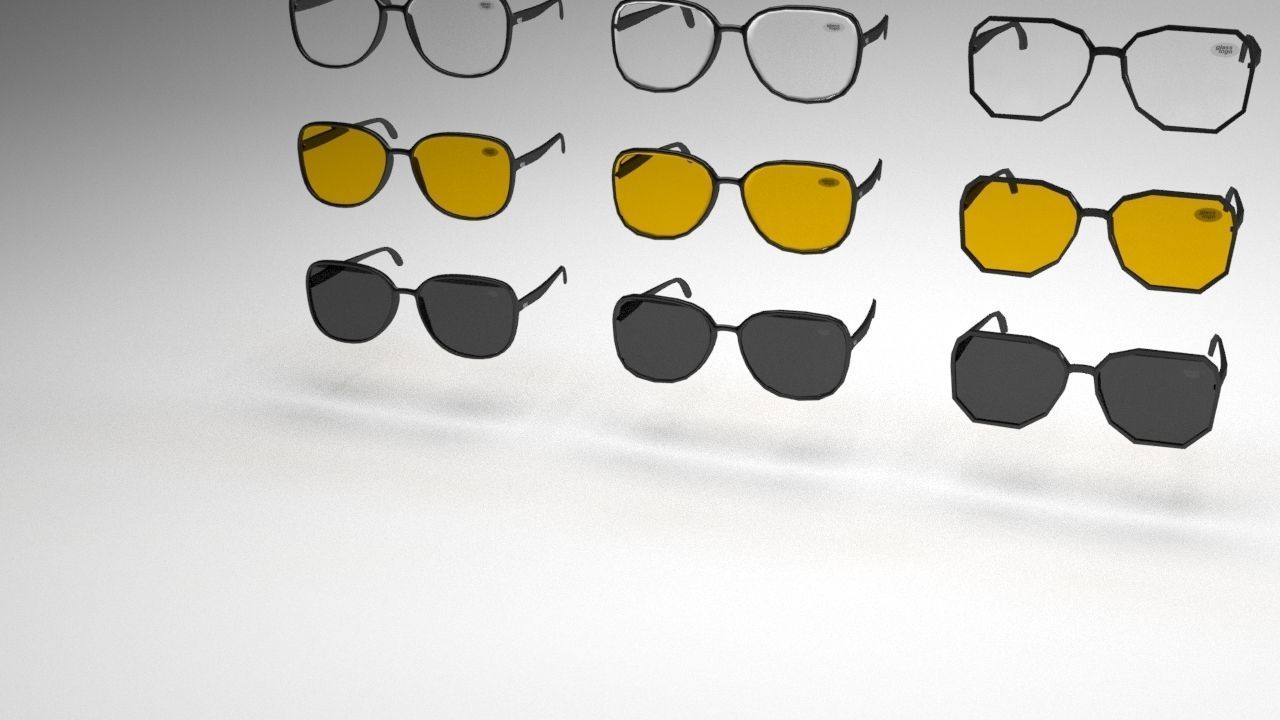 Eye glasses 3D model 14 set 3D model Low-poly 3D model_14