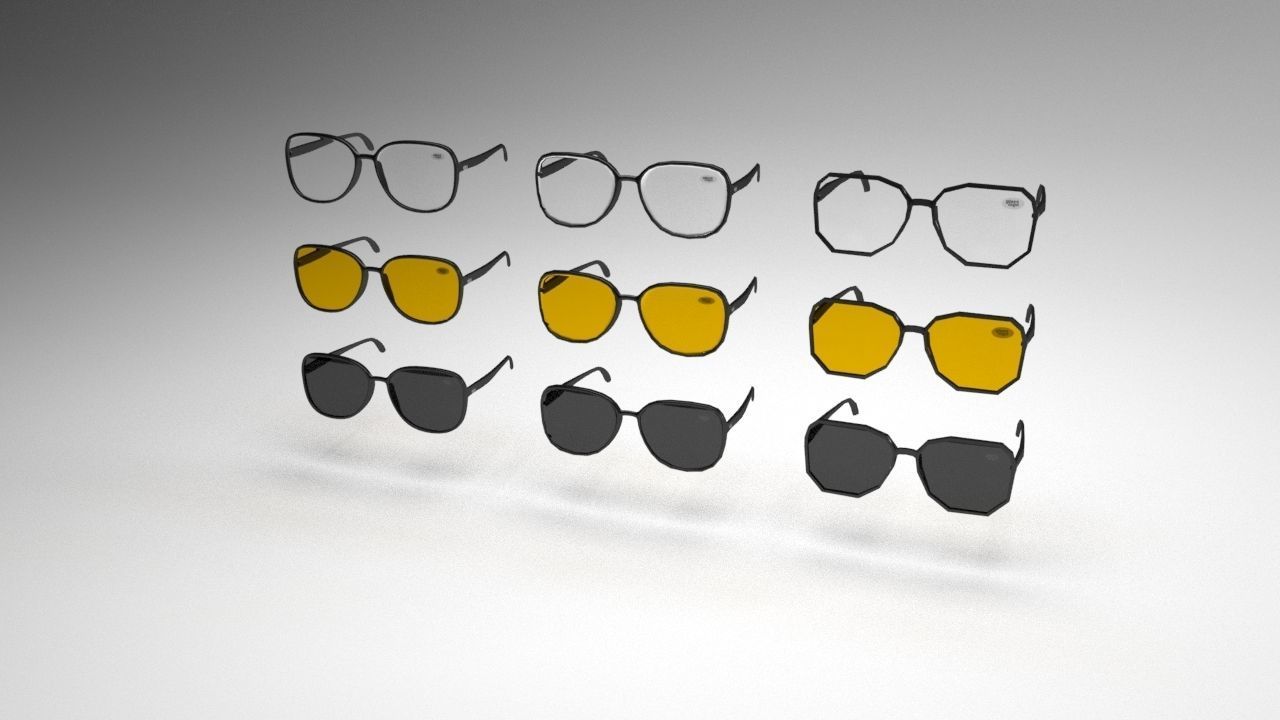 Eye glasses 3D model 14 set 3D model Low-poly 3D model_13