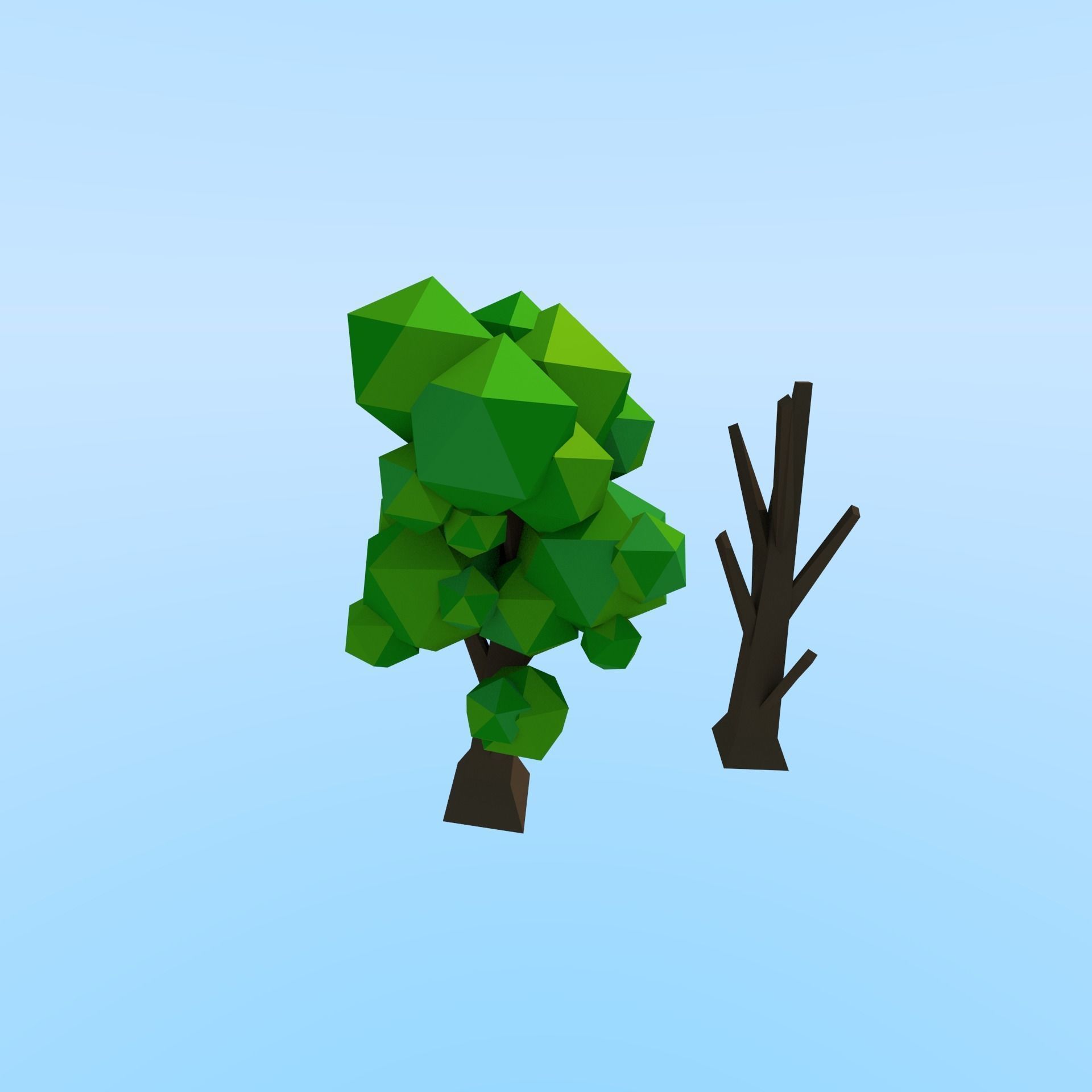 Tree pack Free low-poly 3D model_4