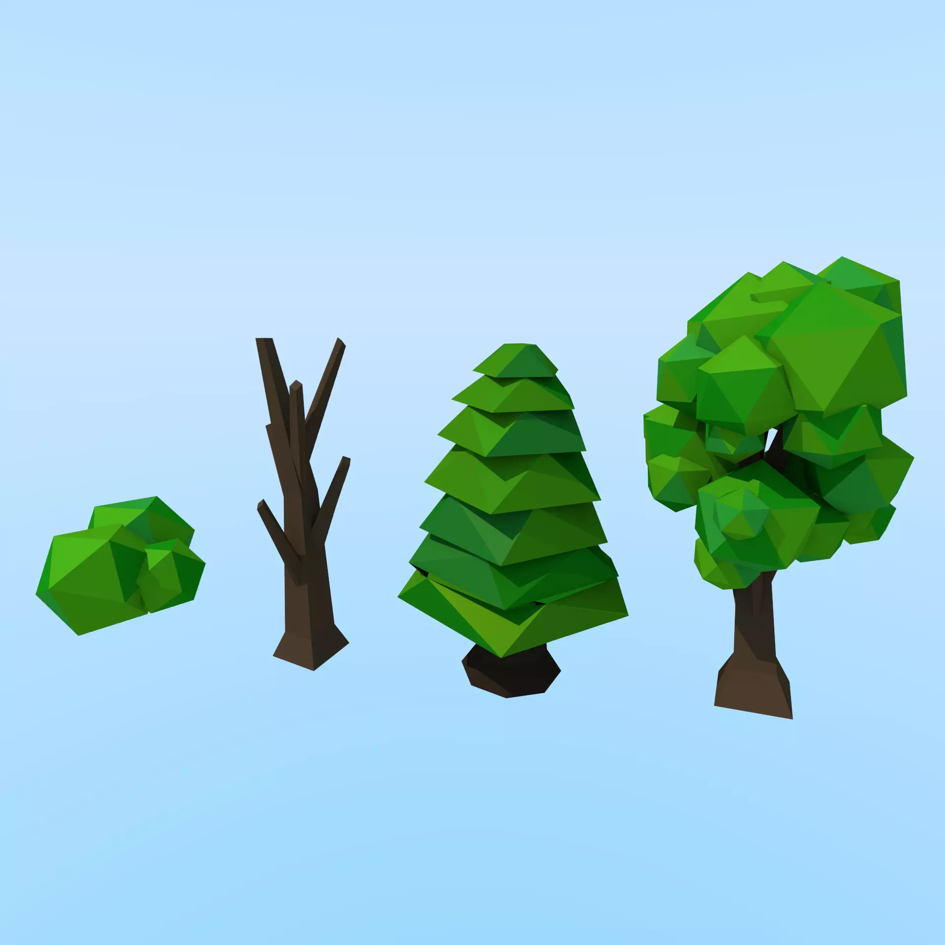 Tree pack Free low-poly 3D model_0