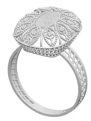 Ring 5 silver with intricate design