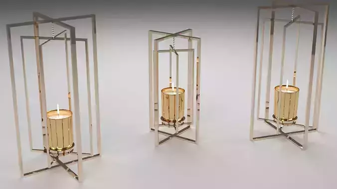 candlestick three gold candle holders