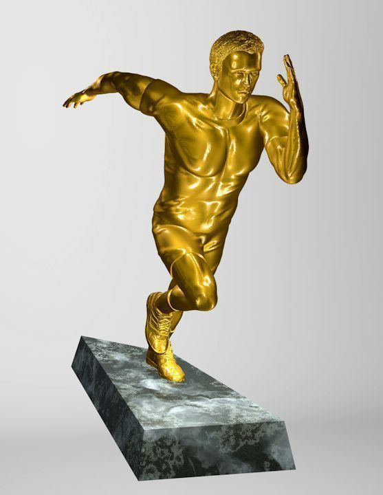 Runner 3D model golden athlete running 3D print model_1
