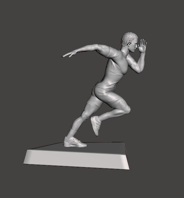Runner 3D model golden athlete running 3D print model_10