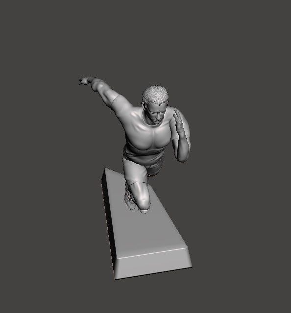 Runner 3D model golden athlete running 3D print model_13