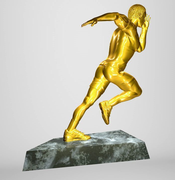 Runner 3D model golden athlete running 3D print model_2