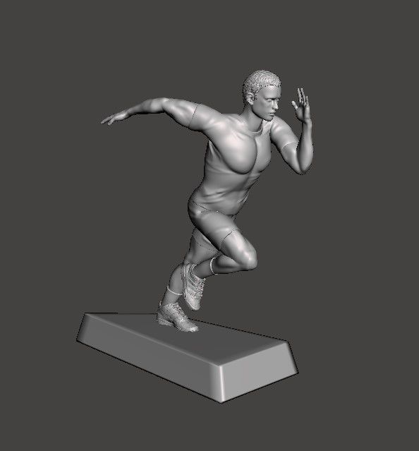 Runner 3D model golden athlete running 3D print model_7