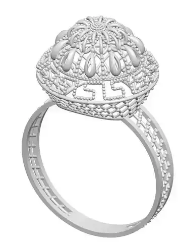 Ring 8 ornate in sterling silver