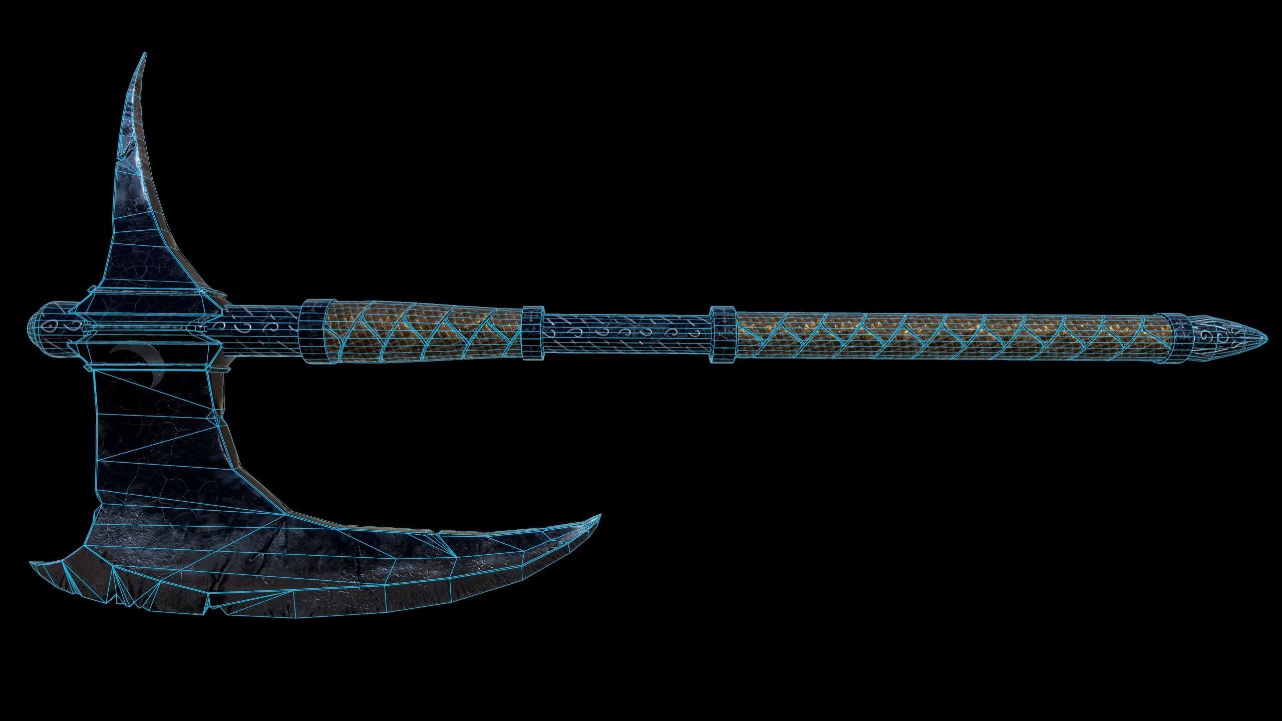 Crescent Axe - Dark souls 2 Low-poly 3D model_7