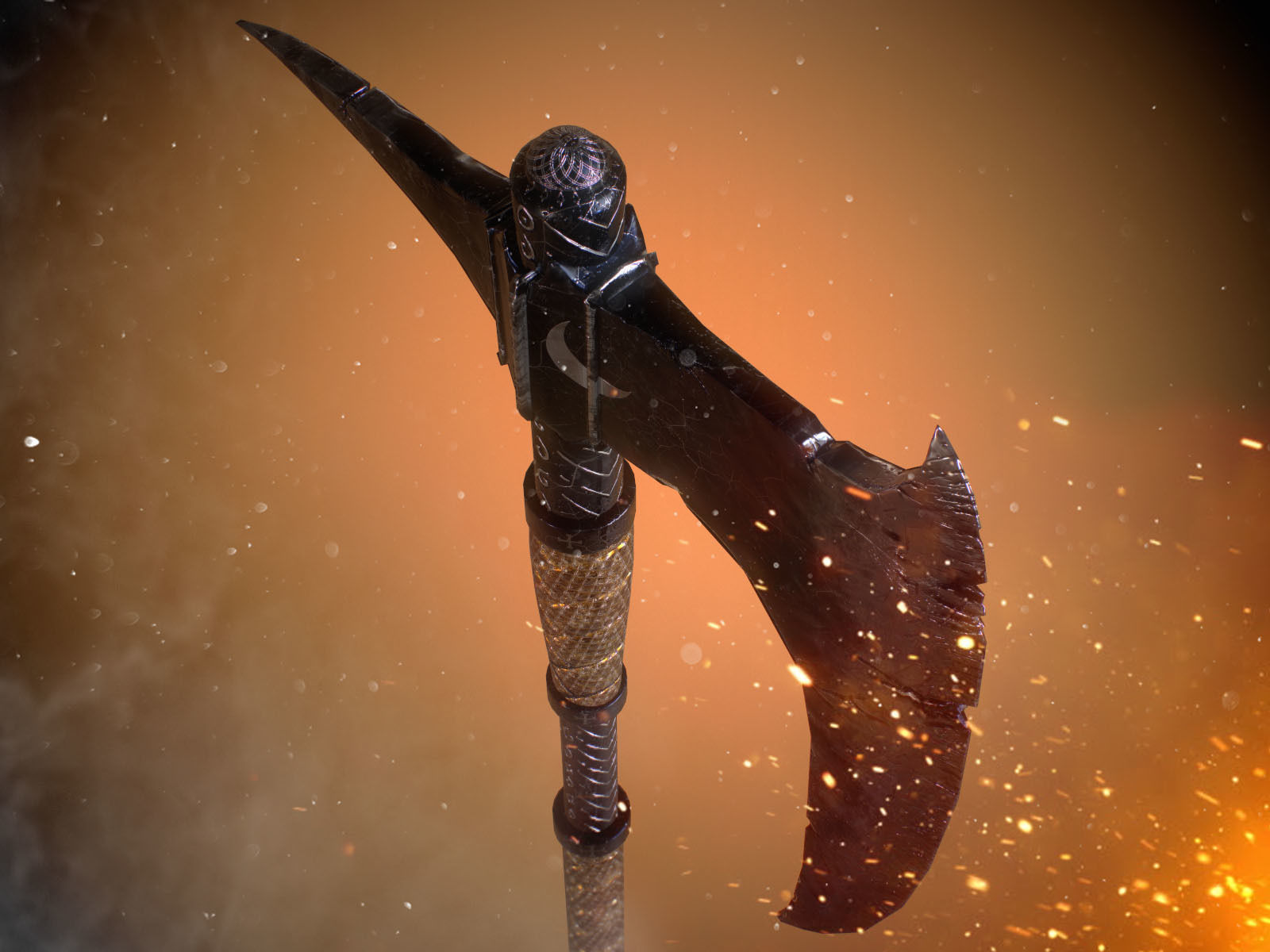 Crescent Axe - Dark souls 2 Low-poly 3D model_5