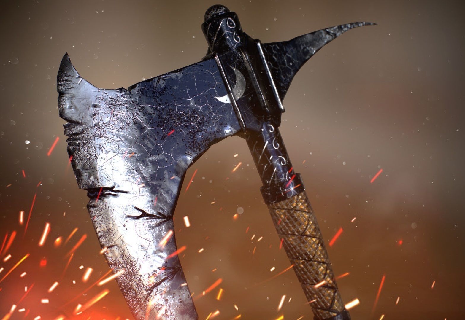 Crescent Axe - Dark souls 2 Low-poly 3D model_3