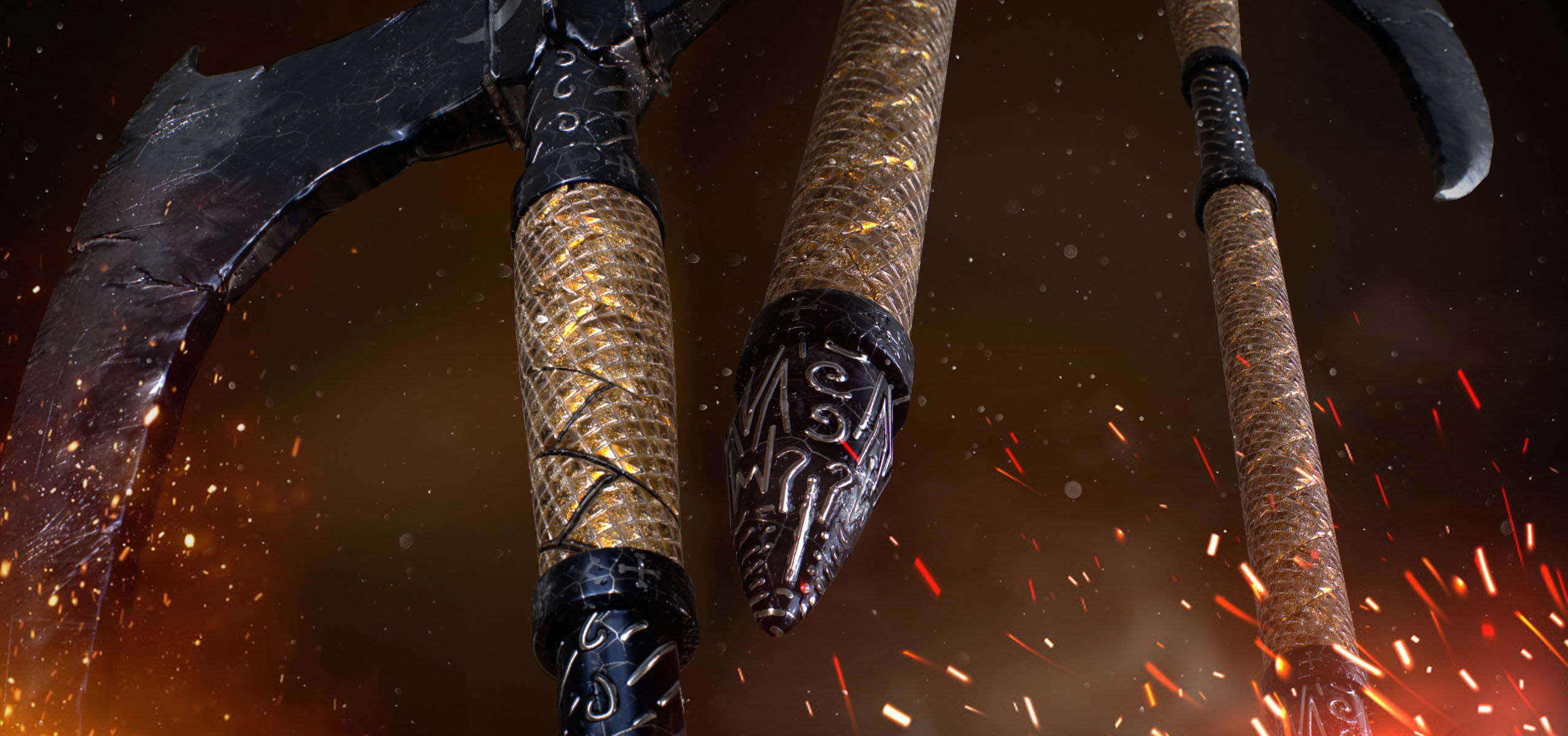 Crescent Axe - Dark souls 2 Low-poly 3D model_4