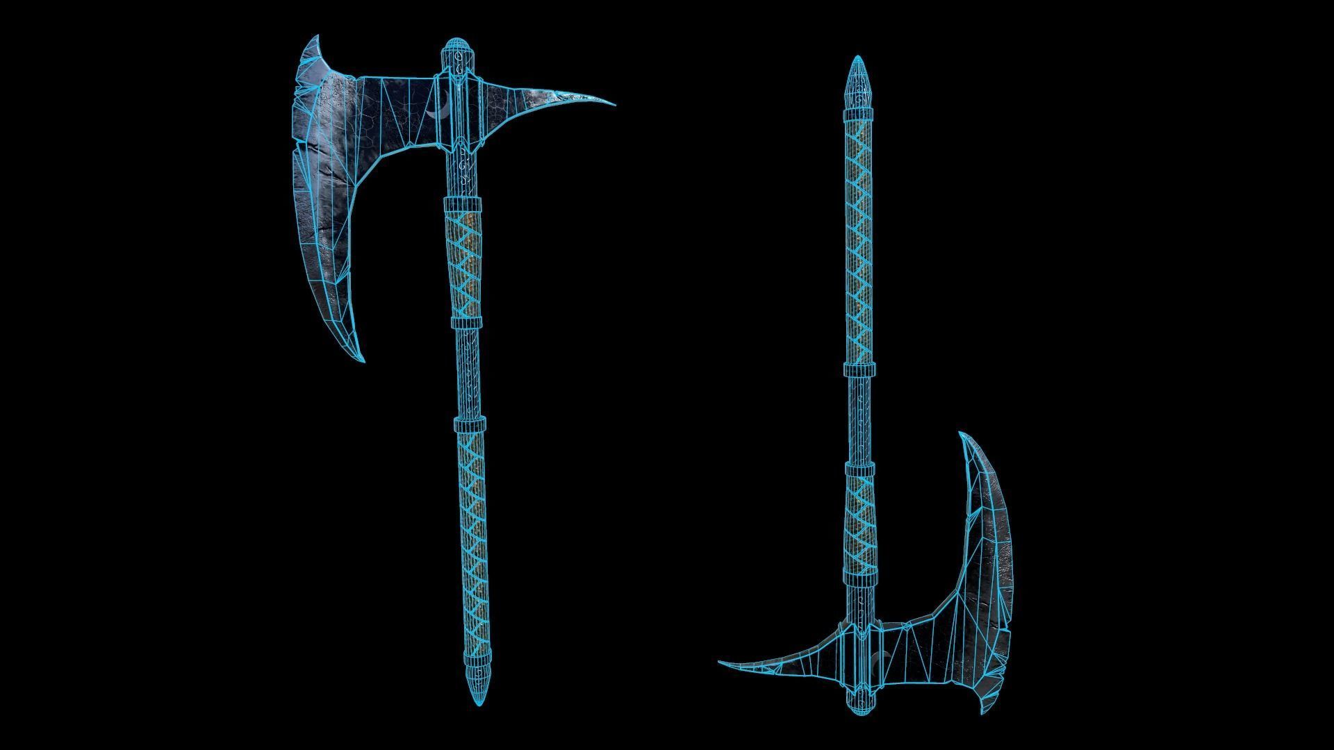 Crescent Axe - Dark souls 2 Low-poly 3D model_8
