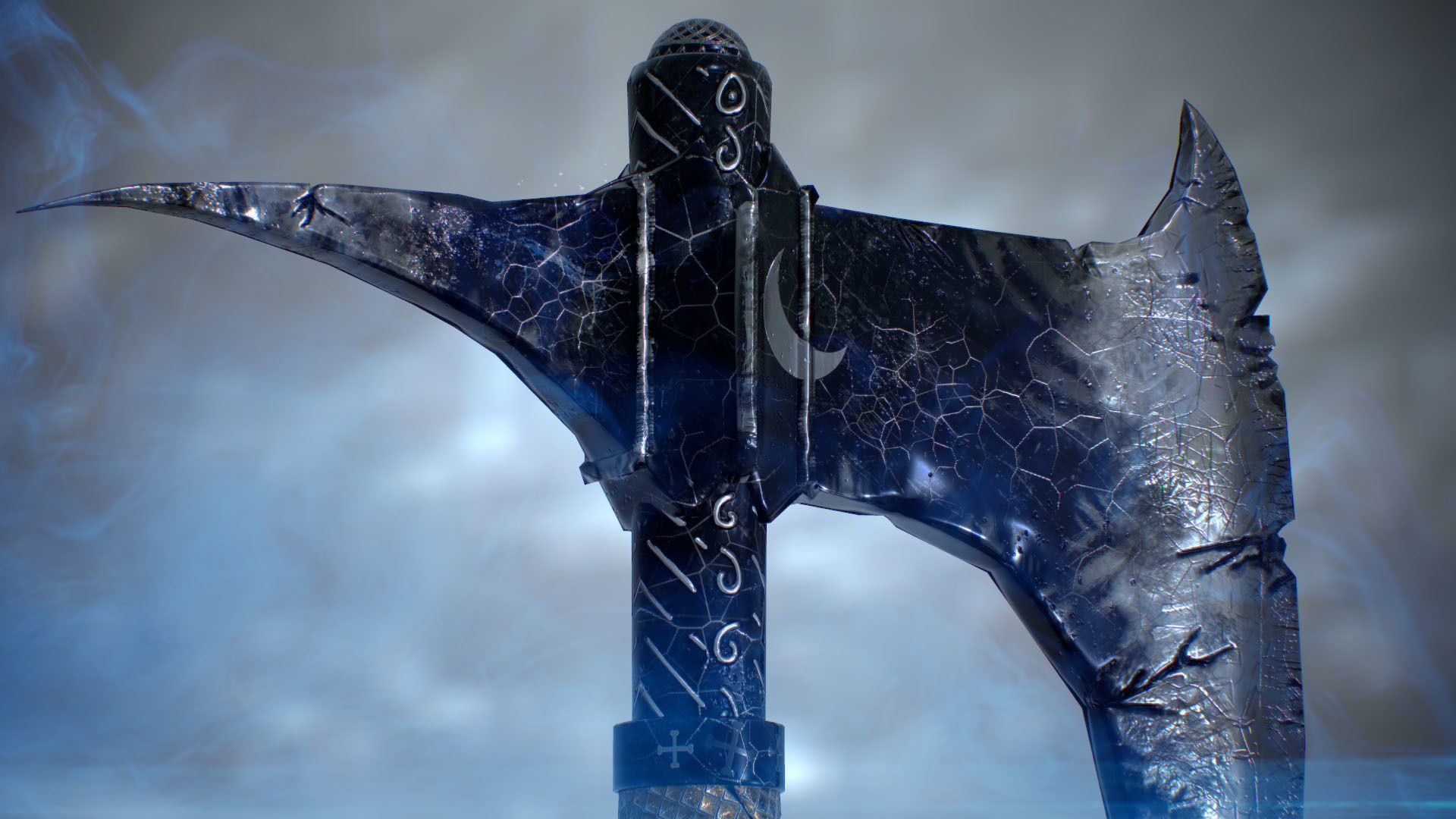 Crescent Axe - Dark souls 2 Low-poly 3D model_2