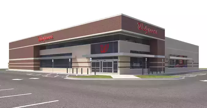 Retail-156 Wagreens with Site 3D model