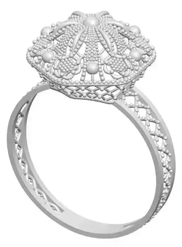 Ring 9 sterling silver with intricate design