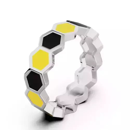  enamel honeycomb ring