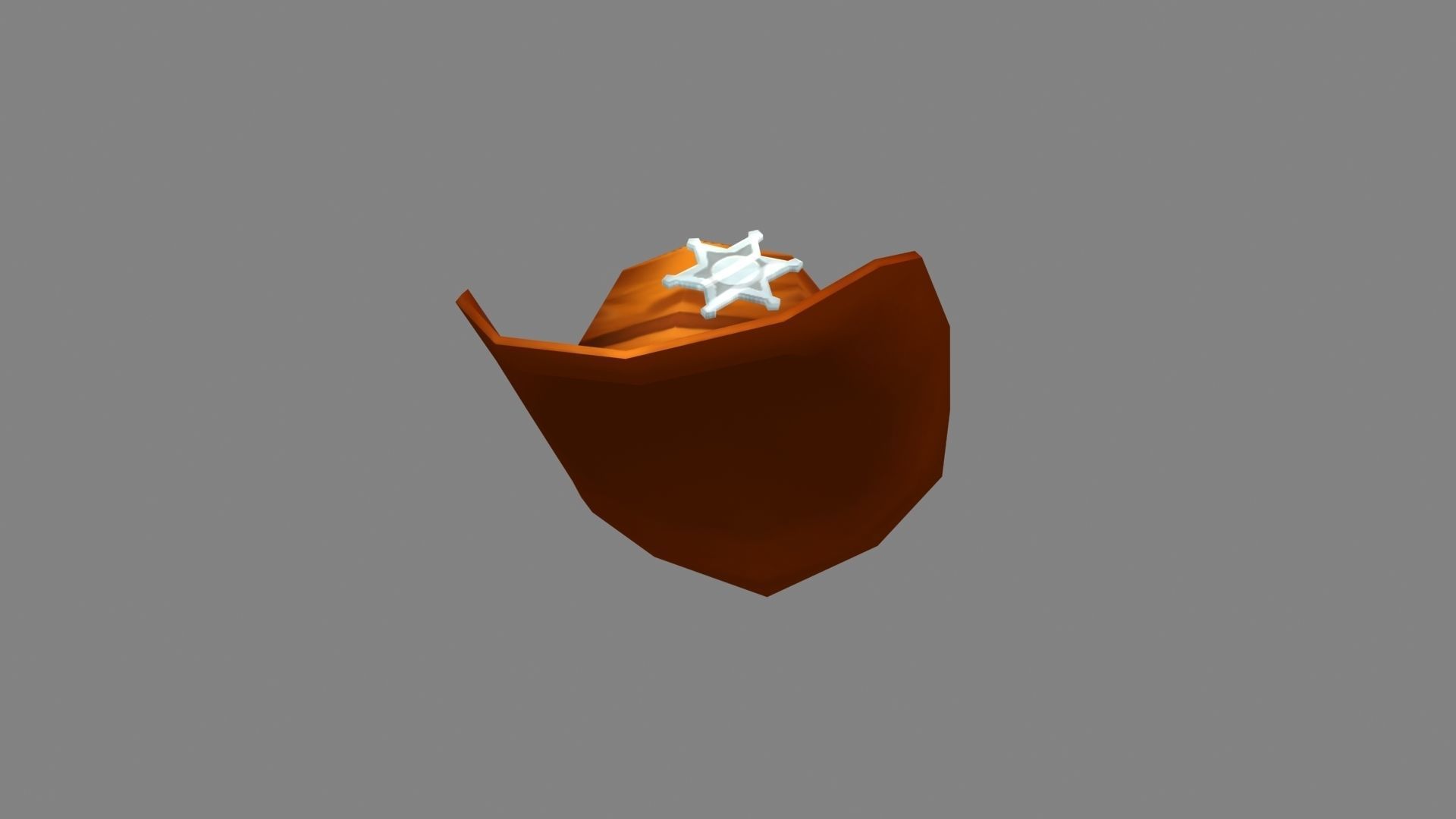 Cartoon cowboy hat - Texas police detective Low-poly 3D model_3