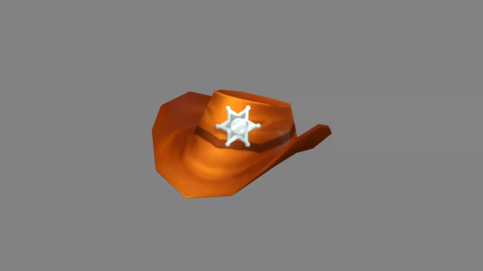 Cartoon cowboy hat - Texas police detective Low-poly 3D model_0