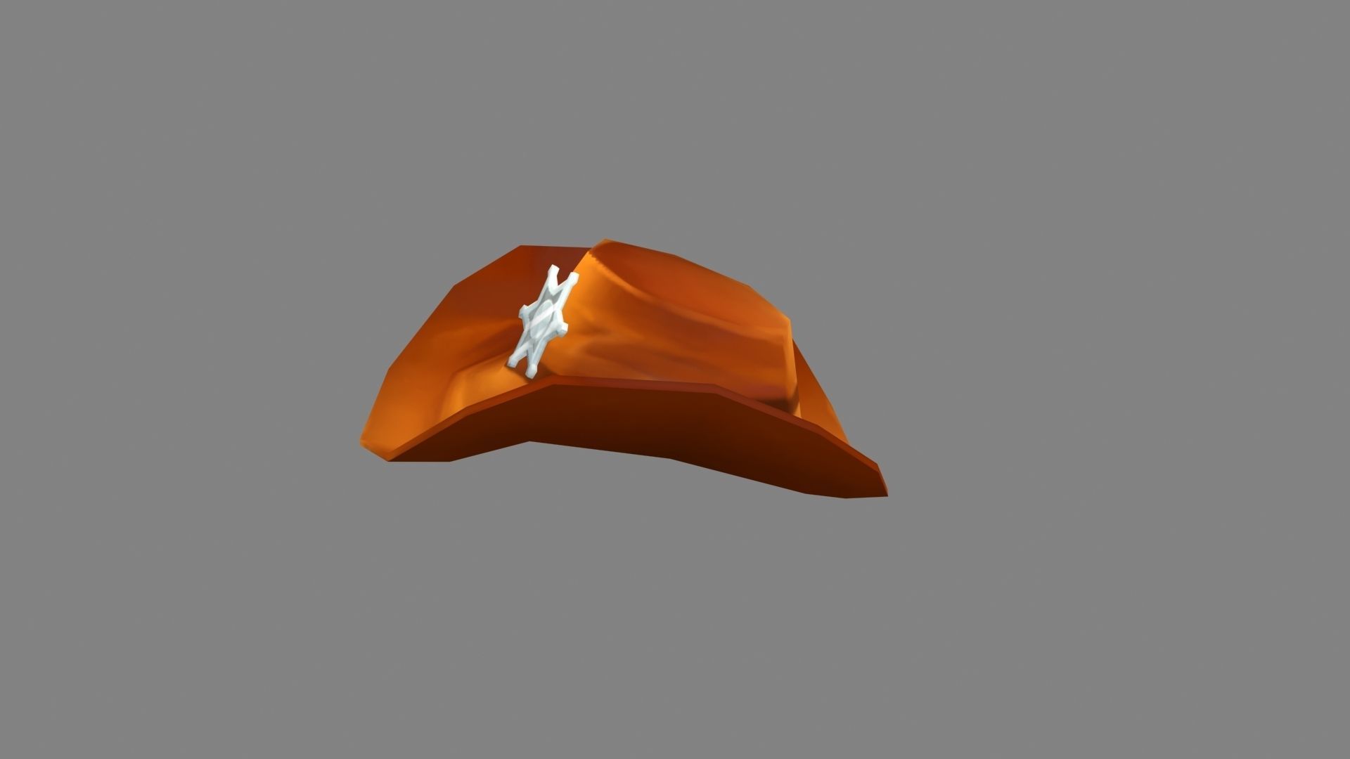 Cartoon cowboy hat - Texas police detective Low-poly 3D model_1