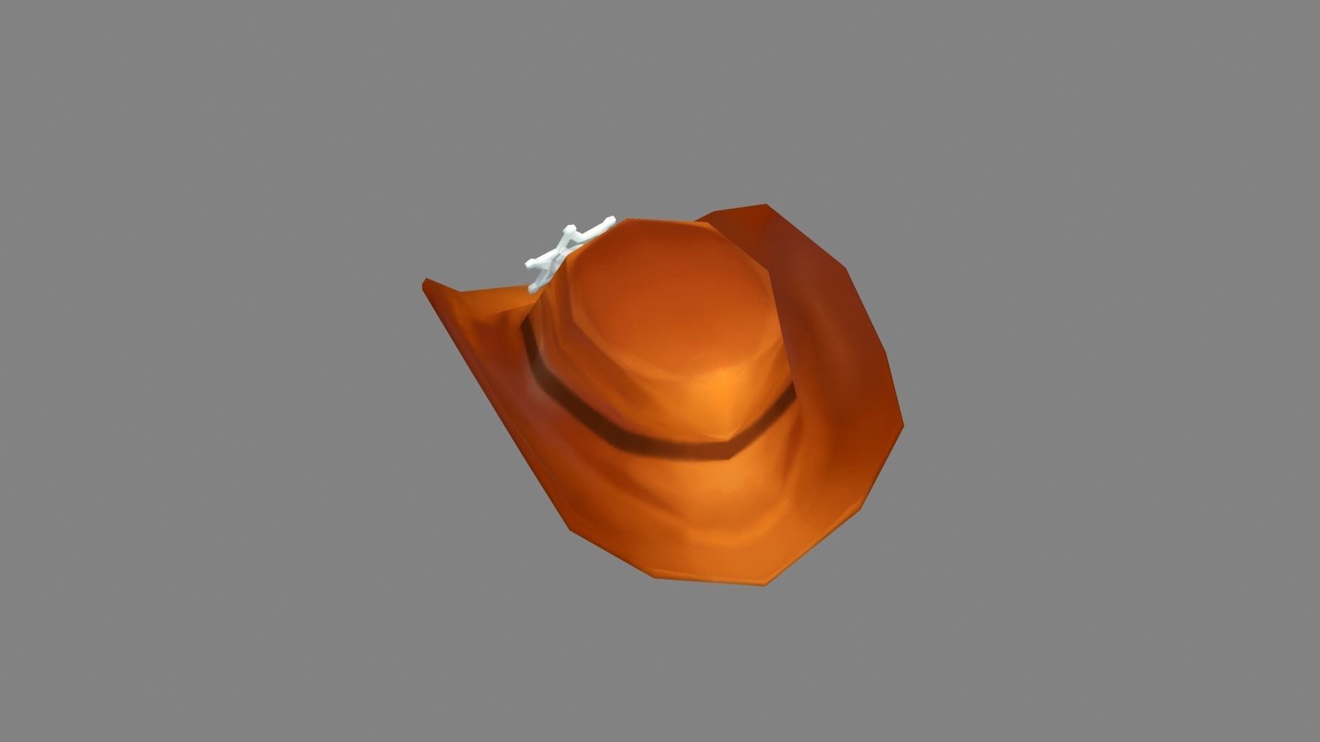 Cartoon cowboy hat - Texas police detective Low-poly 3D model_2