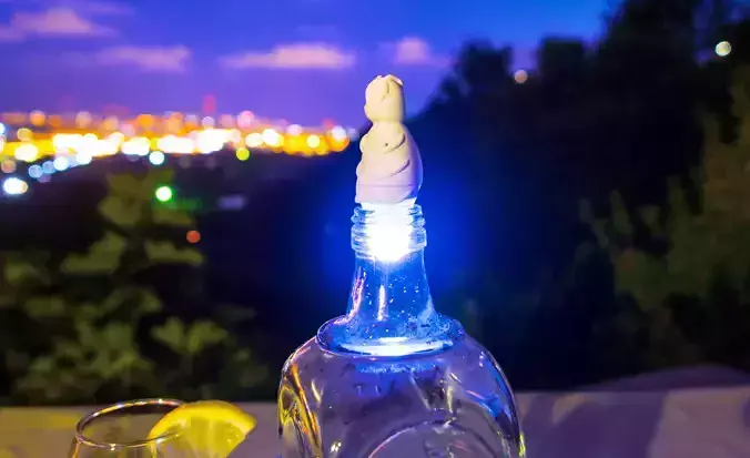 table lamp for a bottle of fireflies