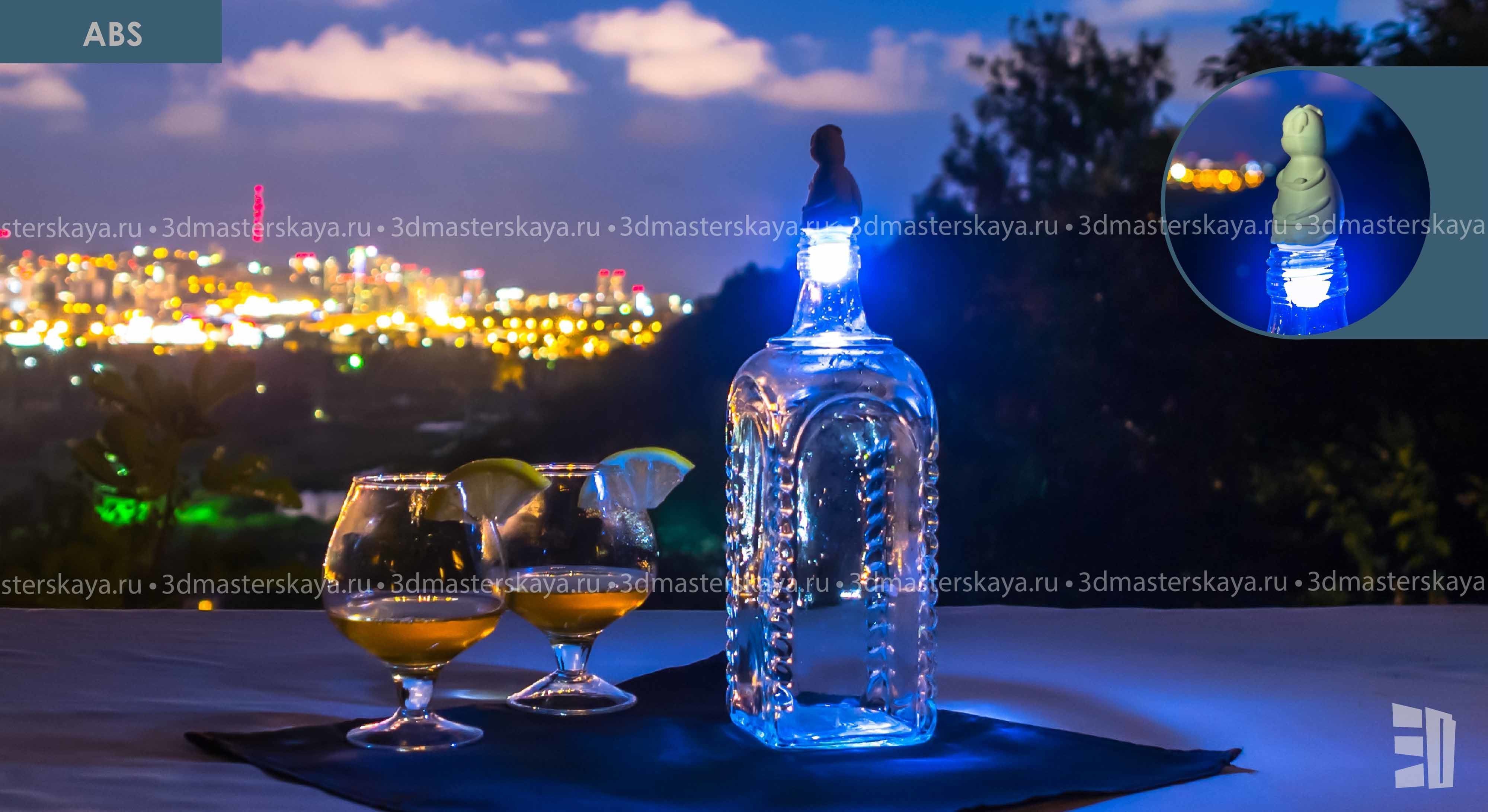 table lamp for a bottle of fireflies 3D print model_1