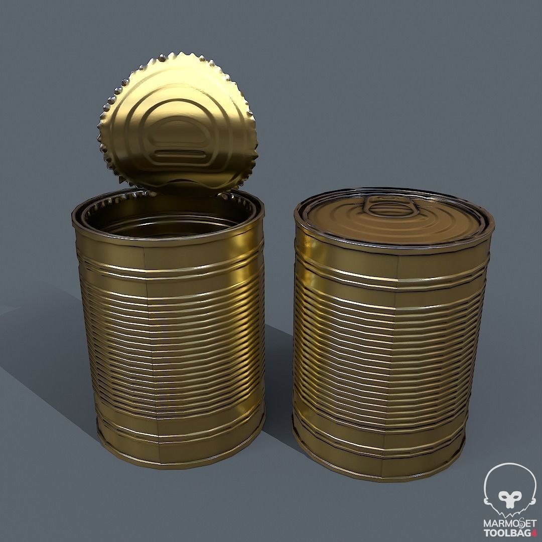 Realistic Pbr Tin can Low-poly 3D model_3