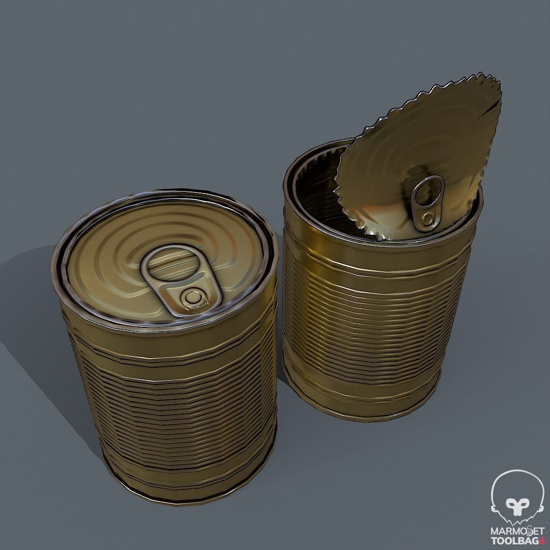 Realistic Pbr Tin can Low-poly 3D model_1