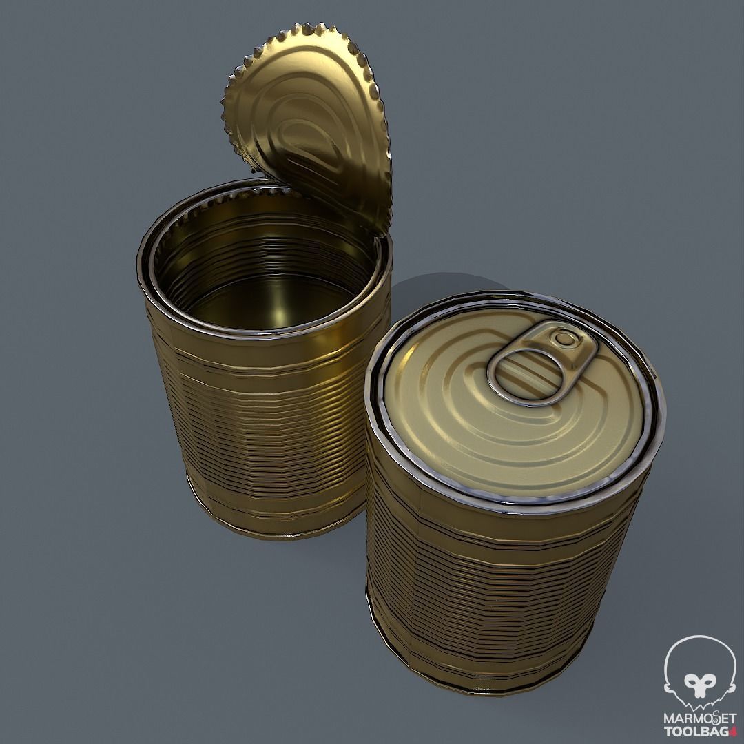 Realistic Pbr Tin can Low-poly 3D model_2
