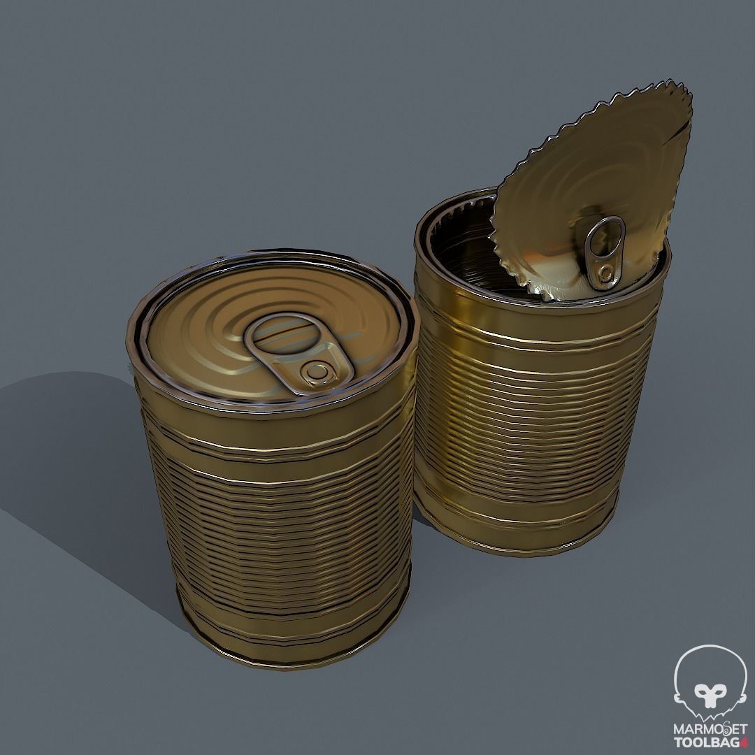 Realistic Pbr Tin can Low-poly 3D model_4