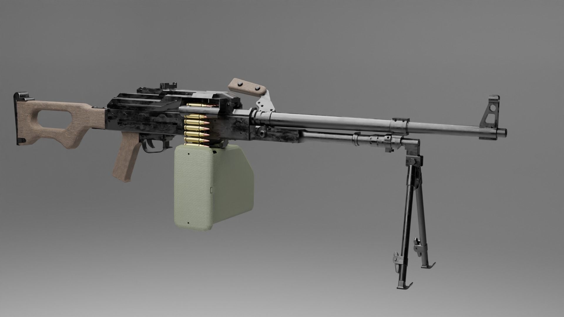 PKM LMG Low-poly 3D model_1