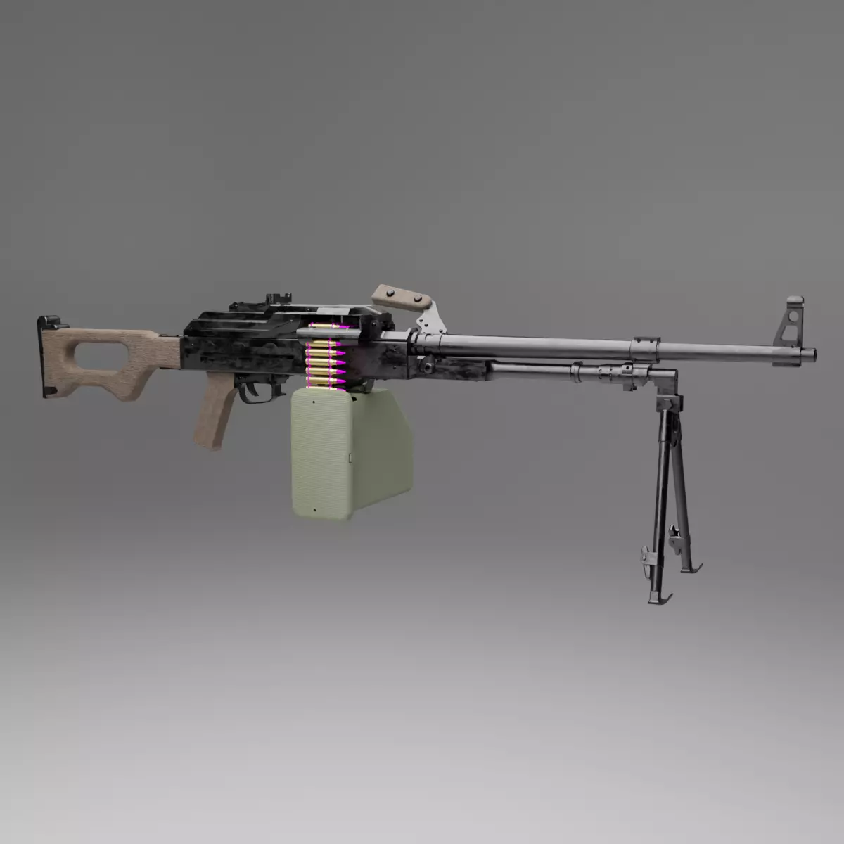 PKM LMG Low-poly 3D model_0
