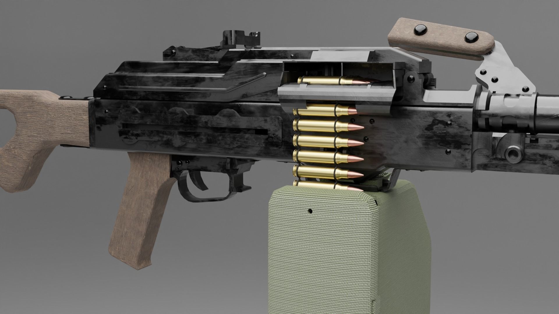 PKM LMG Low-poly 3D model_9