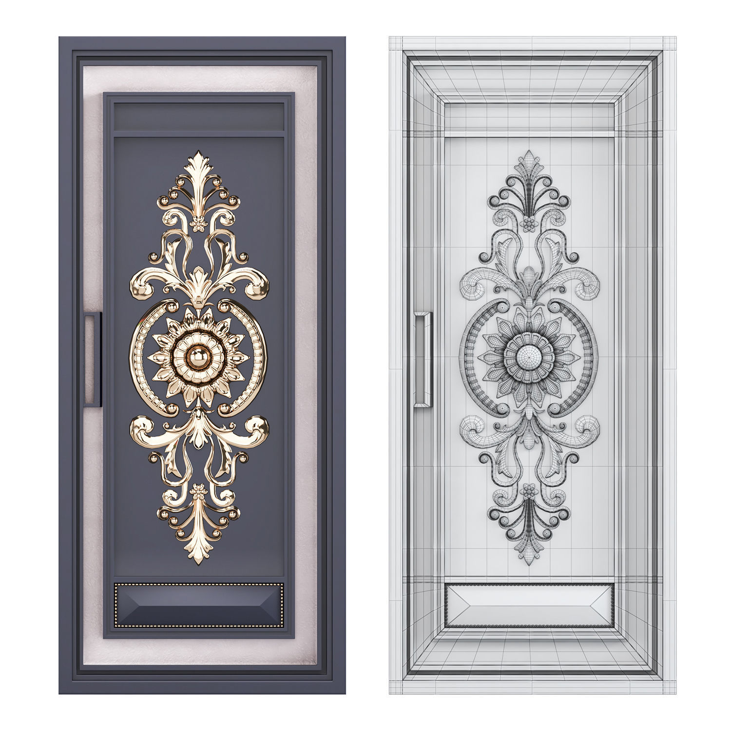 Metal gate 01 3D model_2